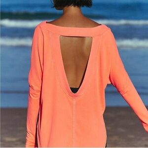 New with tags Free People FP Movement coral simply layer ribbed long sleeve top